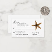 バジェットトロピカハワイアンスターフィッシュ2SMいいえ食事RSVP ノートカード (正面/裏面インサイチュ)