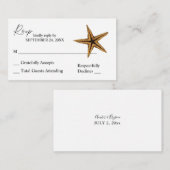 バジェットトロピカハワイアンスターフィッシュ2SMいいえ食事RSVP ノートカード (正面/裏面)