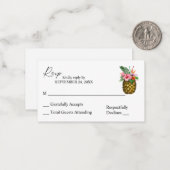 バジェットトロピカハワイアンパイナップル2SMいいえ食事RSVP ノートカード (正面/裏面インサイチュ)