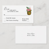 バジェットトロピカハワイアンパイナップル2SMいいえ食事RSVP ノートカード (正面/裏面)