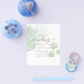 バジェットトロピカルアイランドパーム葉ビーチ結婚式 チラシ (シングル)