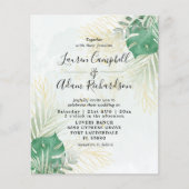 バジェットトロピカルウォーターカラー結婚式招待状 (正面)