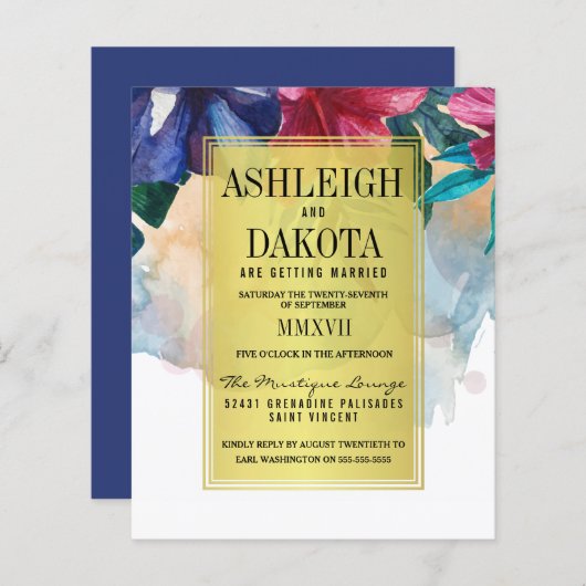 バジェットトロピカルウォーター結婚カラー花 (正面/裏面)