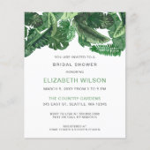 バジェットトロピカルグリーンリーブライダルシャワー招待 (正面)