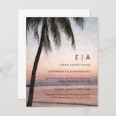 バジェットトロピカルデスティネーションビーチ結婚式招待状 (正面/裏面)