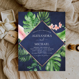 バジェットトロピカルネイビーブルージオメト結婚リ