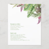 バジェットトロピカルネイビーミニマルブルーウェディング招待 (裏面)