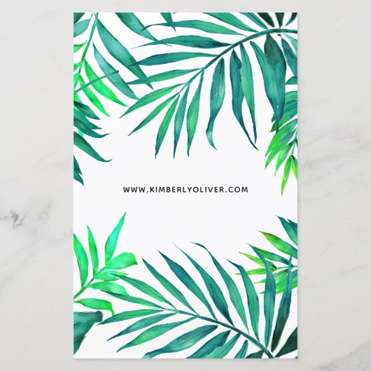 バジェットトロピカルハイビスカスビーチ結婚式招待状 (裏面)