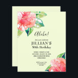 バジェットトロピカルハイビスカス誕生日招待状<br><div class="desc">熱帯ピンクのハイビスカスの花と緑の葉紙の水の色は、これらの招待状は明るい白の半光沢110ポンドのカードストックの3紙サイズの選択に印刷さ手頃。(私たちはサテン80 lb紙を使用することを勧めない薄い、より多くの雑誌のページのように、招待紙ではない。) **白い封筒はオプションであり、追加のコストであなたの注文に追加することができる。画面に表示される内容が印刷されるので、カートに追加する前に注文を再確認すること。ライブデザインサービス救済は、必要なデザインのレイアウトをもし提供。私たちの店のマッチングアイテム。</div>