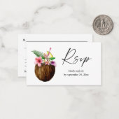 バジェットトロピカルハワイアンココナッツ2SMミールRSVP ノートカード (正面/裏面インサイチュ)