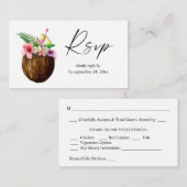 バジェットトロピカルハワイアンココナッツ2SMミールRSVP ノートカード (正面/裏面)