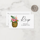 バジェットトロピカルハワイアンパイナップル2SM食事RSVP ノートカード (正面/裏面インサイチュ)