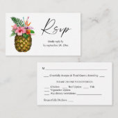 バジェットトロピカルハワイアンパイナップル2SM食事RSVP ノートカード (正面/裏面)