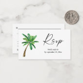 バジェットトロピカルハワイアンパームツリー2SMミールRSVP ノートカード (正面/裏面インサイチュ)