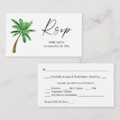 バジェットトロピカルハワイアンパームツリー2SMミールRSVP ノートカード (正面/裏面)