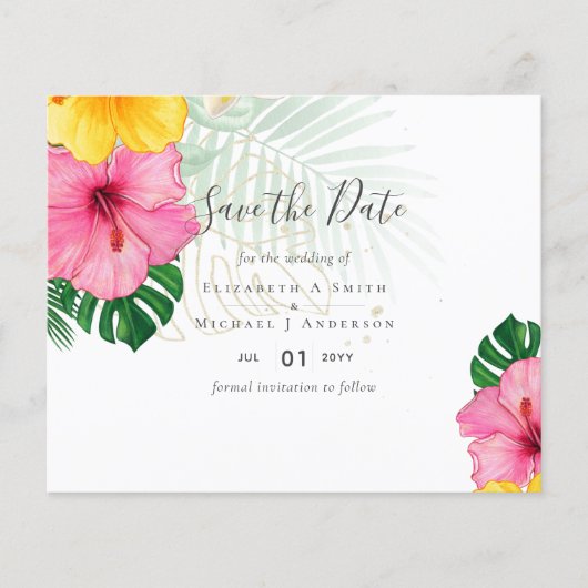 バジェットトロピカルパラダイスビーチ結婚式花模様 (正面)