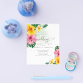 バジェットトロピカルパラダイスビーチ結婚式花模様 チラシ (シングル)