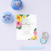 バジェットトロピカルパラダイスビーチ結婚式花模様 チラシ (シングル)