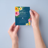 バジェットトロピカルパラダイスビーチ結婚式花模様 チラシ (手)