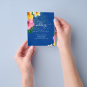 バジェットトロピカルパラダイスビーチ結婚式花模様 チラシ (手)