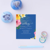 バジェットトロピカルパラダイスビーチ結婚式花模様 チラシ (シングル)