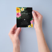 バジェットトロピカルパラダイスビーチ結婚式花模様 チラシ (手)