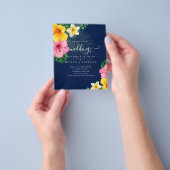 バジェットトロピカルパラダイスビーチ結婚式花模様 チラシ (手)