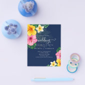バジェットトロピカルパラダイスビーチ結婚式花模様 チラシ (シングル)