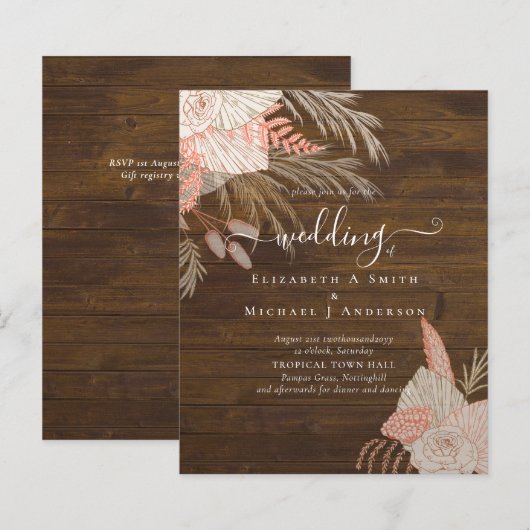 バジェットトロピカルパンパスグラステラコッタ結婚ズ (正面/裏面)