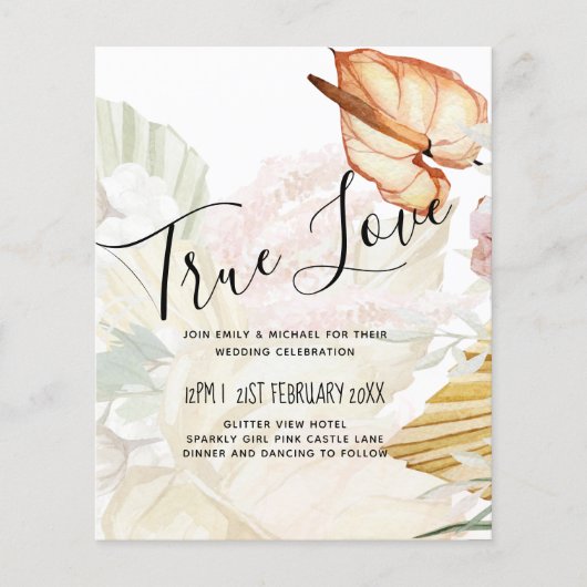 バジェットトロピカルパンパスグラステラコッタ結婚ズ チラシ (正面)