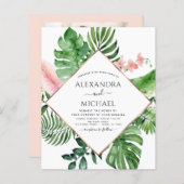 バジェットトロピカルパーム写真の水結婚色 (正面/裏面)