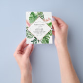 バジェットトロピカルパーム水のカラーフォト結婚ズ チラシ (手)