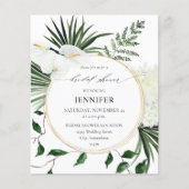 バジェットトロピカルパーム&ホワイトフローラブライダルシャワー (正面)