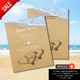 バジェットトロピカルビーチハートインサンドブライダルシャワー