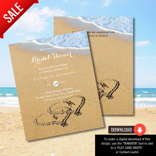 バジェットトロピカルビーチハートインサンドブライダルシャワー