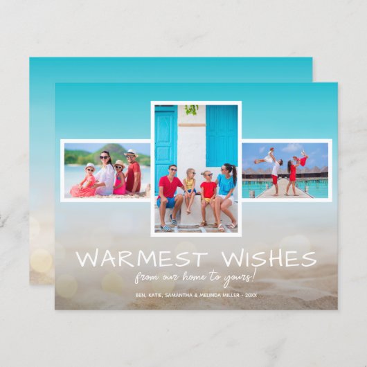 バジェットトロピカルビーチ数々のフォトホリデーカード (正面/裏面)