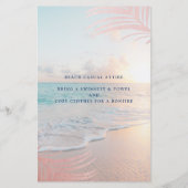 バジェットトロピカルビーチ誕生日ピンクパーティーフライヤー (裏面)