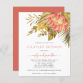 バジェットトロピカルフェスティバルカップルシャワー招待状 (正面/裏面)