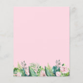 バジェットトロピカルフラワーズブライダルシャワー招待 (裏面)