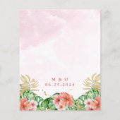 バジェットトロピカルフローラ結婚式招待状 (裏面)
