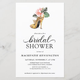 バジェットトロピカルフローラ金ゴールドヒールブライダルシャワー