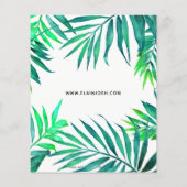 バジェットトロピカルブライダルシャワー招待 (裏面)