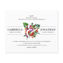 バジェットトロピカルブーケモダンタイポグラフィ結婚ズ