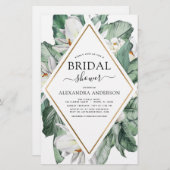 バジェットトロピカルマグノリアブライダルシャワー招待 (正面/裏面)