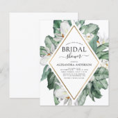 バジェットトロピカルマグノリアブライダルシャワー招待 (正面/裏面)