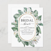 バジェットトロピカルマグノリアブライダルシャワー招待 (正面/裏面)