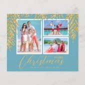 バジェットトロピカルメリークリスマスフォトホリデーカード (正面)