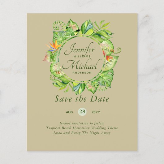 バジェットトロピカルリーフハワイアンルアウ（ハワイ式宴会）結婚ズ (正面)