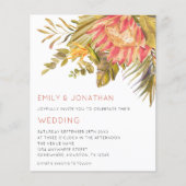 バジェットトロピカルリーフフローラ結婚式招待状 (正面)