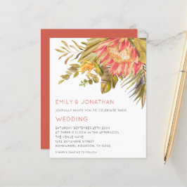 バジェットトロピカルリーフフローラ結婚式招待状